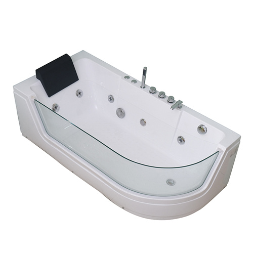 M6021 cambered Fiberglass Freestanding Whirlpool Transparent Bathtub  